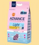 ADVANCE Cat Adult Light (облегченный сухой корм для взрослых кошек "Курица и Рис"), 400 гр.