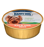 Хэппи Дог консервы для собак паштет Телятина/Рис 125г