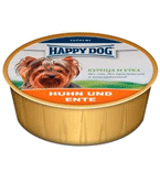 Хэппи Дог консервы для собак паштет Курица/Утка 125г