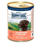 Хэппи Дог консервы для собак Телятина/Рис 400г