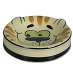 **Зооник 2539 Миска д/кошек керамическая цветная с мордочкой кошки