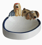 **Зооник 2536 Миска д/собак фарфоровая с фигуркой 2-х собак