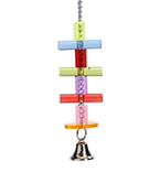 I.P.T.S. 010413 Игрушка д/птиц подвесная с брусьями и колокольчиком, акрил 23см