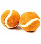 **I.P.T.S. 625096 Игрушка д/собак "Мячик теннисный" коричневый, плюш 6,5см *2шт