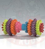 I.P.T.S. Игрушка для собак "Гантель шипованная" с запахом мяты для ухода за зубами, резина 14*6см