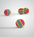 I.P.T.S. 425310 Игрушка д/кошек Мяч мягкий полосатый "Люкс" 4см *4шт