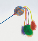 I.P.T.S. 430260 Игрушка д/кошек Дразнилка с шариком и с 6 помпонами 60см