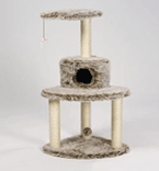 I.P.T.S. 408417 Комплекс д/кошек: Домик угловой с двумя площадками и когтеточкой, мех 72*56*122см
