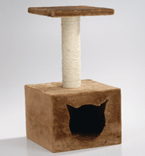 I.P.T.S. 408322 Домик-когтеточка с площадкой коричневый 30*30*60см