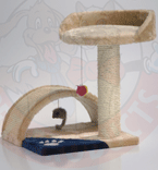 I.P.T.S. 408315 Когтеточка мостики столбик с местом, бежево-голубоватый 36*35*44см