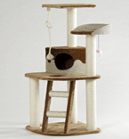 I.P.T.S. 405770 Комплекс д/кошек: Дом "Smarty" угловой с 3 полками, лестницей и канатом 55*55*120см