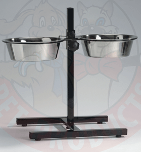 I.P.T.S. 653565 Подставка стальная регулируемая с 2-мя стальными мисками 2,7л*25см ― Зооресторан