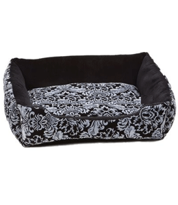 **I.P.T.S. 703186 Лежак д/собак с бортиком "Барокко" черно-белый 65*60*20см ― ЗооРесторан