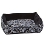 **I.P.T.S. 703187 Лежак д/собак с бортиком "Барокко" черно-белый 80*70*22см