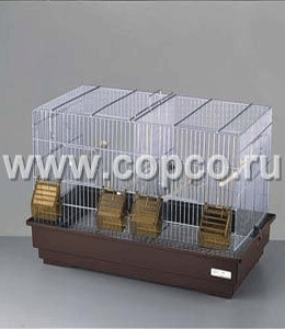**10060030/b06c Cova 2 Клетка для птиц 58*32*41 2 отделения коричневый поддон цинковая решетка /1 ― ЗооРесторан