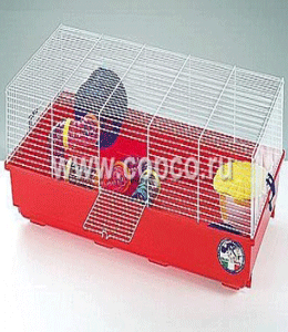 **20730011/Miki Клетка для хомяков 67*35*28 цветной поддон, белая решетка /1 ― ЗооРесторан