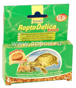 Тетра Tetra Repto Delica Snack Натуральное лакомство для водных черепах с добавлением дафнии, в виде гелевого блока 4блока*12г