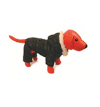 Деззи Комбинезон для собак теплый с капюшоном стёганый чёрный 20см, обхват груди 30-34см