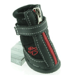 Деззи Ботинки для собак №1 искуственная кожа с вставкой, черные на молнии, размер лапы 4,00*3,80см