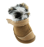Деззи Ботинки для собак №1 замша-искуственная кожа, бежевые с мехом, размер лапы 4,00*3,80см