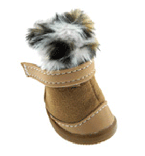 Деззи Ботинки для собак №2 замша-искуственная кожа, бежевые с мехом, размер лапы 4,20*4,00см