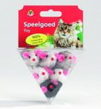 I.P.T.S. 430236 Игрушка д/кошек "Мыши плюшевые" в треугольной упаковке, в ассорт. 6см *6шт