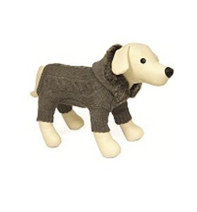 Деззи Свитер для собак вязаный с капюшоном серый 25см, обхват груди 34-38см