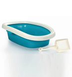 I.P.T.S. 400320 Medium Туалет д/кошек овальный с совком голубой 40*30*15см