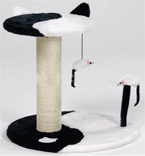 I.P.T.S. 408411 Когтеточка-столбик Elegance с мышкой, черно-белая 47*47*49см