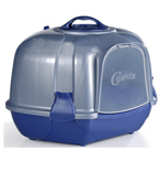 I.P.T.S. 400410 Igiene Туалет-домик д/кошек угловой, с фильтром и совком серо-синий 52*59,5*45