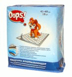 Полтекс OOPS! Коврики впитывающие для животных на клейких полосках с угольной антисептической прослойкой 41*49*18шт