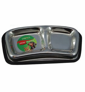 Миска для кошек металл на резине двойная