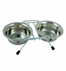 Триол Миски металл на напольной подставке 2*1л