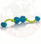 I.P.T.S. Игрушка для собак "Гантель шипованная на веревке" для ухода за зубами, резина, голубая 9см