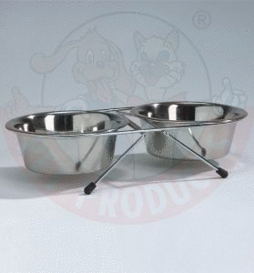 I.P.T.S. Миски стальные на напольной подставке 2*0,9л