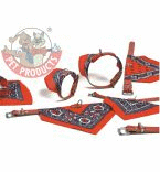 I.P.T.S. Ошейник кожаный с Платком красным 62см*24мм