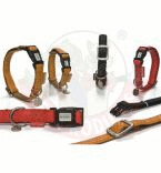 I.P.T.S. Ошейник MacLeather кожа+текстиль красный 20-40см*15мм