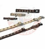 I.P.T.S. Ошейник Cross MacLeather кожа+текстиль бежевый 35-50см*20мм