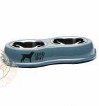 I.P.T.S. Миска для собак стальная двойная зеленая 28*16см